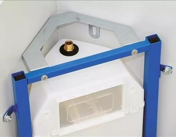 Комплект унитаза скрытого монтажа SANIT Угловая рамка 6в1, глянцевый хром