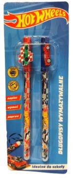 Ручка пиши-стирай з гумкою синій 2 шт. HOT WHEELS ST. MAJEWSKI