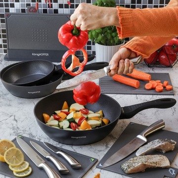 Алюминиевая СКОВОРОДА С КРЫШКОЙ, глубокая Konighoffer