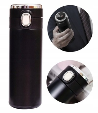 KUBEK TERMICZNY TERMOS BUTELKA 0,4L TERMOMETR LCD