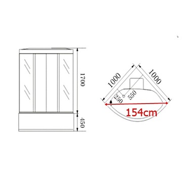 Душевая кабина с гидромассажем WSH7102 100X100