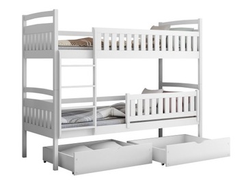 IGNAŚ Двухъярусная КРОВАТЬ 90x200 белая с 2 контейнерами