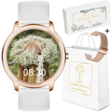 Zegarek dziecięcy RUBICON SMARTWATCH - r. złoty komunia - zestaw