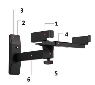 Зажимное настенное крепление для динамиков 25 кг 2 шт.