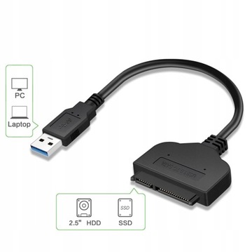 АДАПТЕР КАБЕЛЯ АДАПТЕР USB 3.0 SATA 3 22-контактный SSD HDD USB КОНЦ.