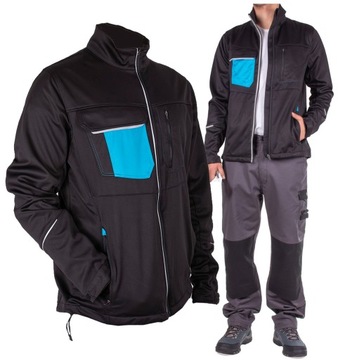 BLUZA ROBOCZA softshell ODBLASKOWA czarna XL