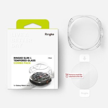 Zestaw RINGKE ETUI Slim Case Clear SZKŁO do Samsung Galaxy Watch Ultra 47mm