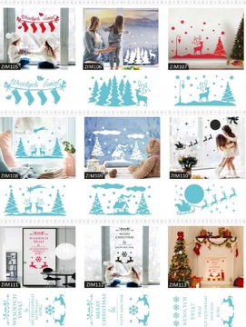 Рождественские наклейки на окна МНОГИЕ ДИЗАЙНЫ 200х100см