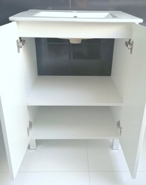 Шкафчик из МДФ, белый лак, 60 см, с умывальником