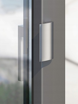 ZATRZASK BALKONOWY POCHWYT DRZWI ALUMINIOWY ZAMEK PALACZA INOX SZCZOTKOWANY