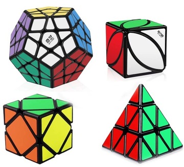 ZESTAW 4 KOSTKI LOGICZNE PIRAMIDA MEGAMINX SKEWB