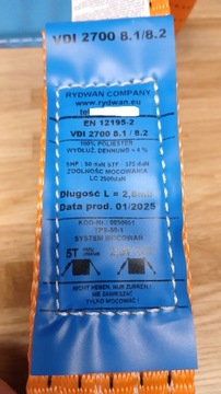 TRANSPORTOWE PASY DO LAWETY LOHR < 4% RĘKAW 3m 50mm VDI 2700 8.1 8.2 2025