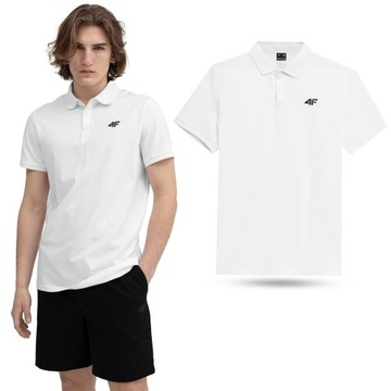 KOSZULKA MĘSKA POLO 4F POLÓWKA SPORTOWA T-SHIRT BAWEŁNIANY SS24M129