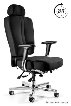 Fotel obrotowy MAJOR ergonomiczny czarny Unique / do pracy 24/7 do 150 kg