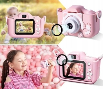 Детская цифровая камера, легкая, Full HD, с эффектами + карта памяти Cat Kitten, 32 ГБ