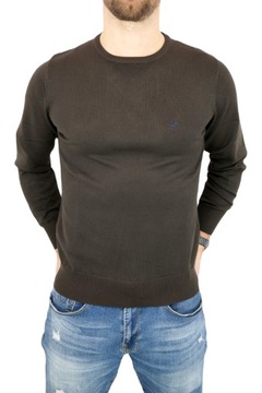 U.S. GRAND POLO Sweter męski G10 brązowy, gładki M