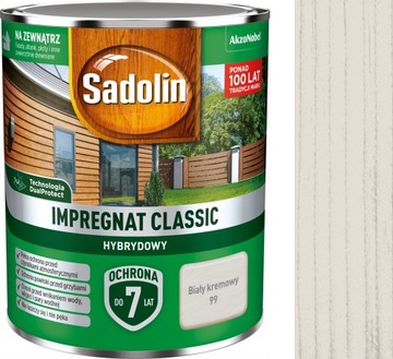 SADOLIN CLASSIC IMPREGNAT 0,75L BIAŁY KREMOWY