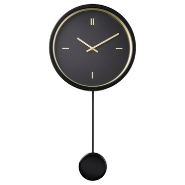 ZEGAR CZARNY Z WAHADŁEM TARCZA 28 cm,STURSK IKEA