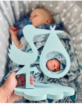 Рамка для фото с аистом, подарок на рождение ребенка, детский душ, 14 цветов