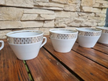 Фарфоровые чашки, кружки, подписанные, антик, ретро, ​​памятник Польской Народной Республики, Кольдиц, 5 шт.