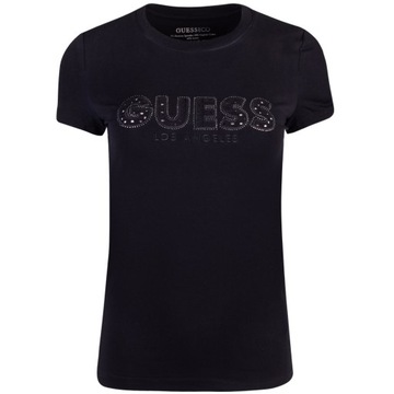 GUESS KOSZULKA DAMSKA T-SHIRT SS CN SANGALLO TEE CZARNA r.M