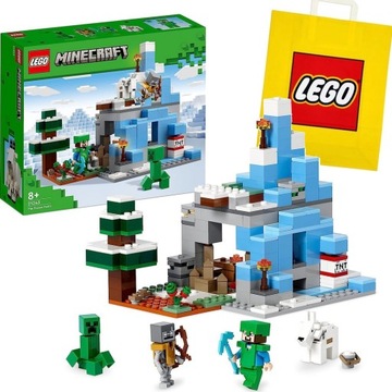 LEGO MINECRAFT 21243 KLOCKI LODOWA JASKINA DOMEK OŚNIEŻONE SZCZYTY