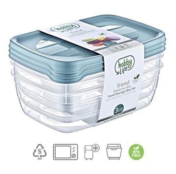 Pojemnik na żywność TREND BOX 2l 3szt *8885