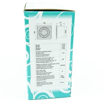 СТАНДАРТНЫЙ ВЕНТИЛЯТОР 8 Вт E125 01-095 airRoxy