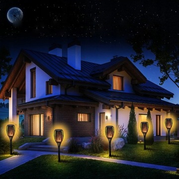 4X СОЛНЕЧНАЯ САДОВАЯ ЛАМПА СВЕТОДИОДНЫЙ ФАКЕЛ ПЛАМЯ