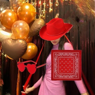 Kowbojski kapelusz rekwizyty moda damska duży rondo zachodni kapelusz kowbojski kapelusz imprezowy czerwony