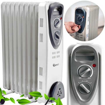 GRZEJNIK ELEKTRYCZNY OLEJOWY 1500W Z TERMOSTATEM OGRZEWANIE Z REGULACJĄ
