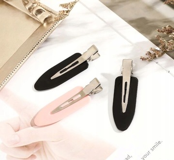 Набор из 4 заколок для макияжа для волос, черные зажимы без давления.