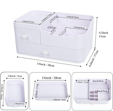 ЯЩИК-ОРГАНИЗАТОР ДЛЯ КОСМЕТИКИ БЕЛЫЙ.
