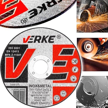 TARCZA DO CIĘCIA METALU STALI 125mm x 1,2mm x22,2 DO SZLIFIERKI VERKE MOCNA