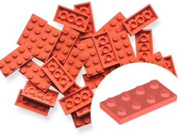 LEGO 3020 PLATE 2x4 Płytka Coral Jasny Czerwony 10 sztuk
