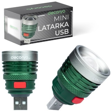 MAŁA BARDZO MOCNA LATARKA LED ZOOM TAKTYCZNA USB