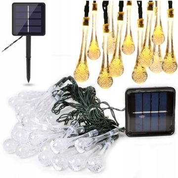 GIRLANDA Lampki ogrodowe SOLARNE 30 LED ZIMNA ICE