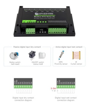 Реле 8 каналов Modbus RTU TCP Протокол IN/OUT
