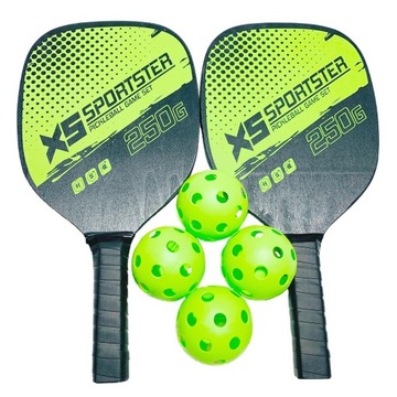 Pickleball Paddles, Pickleball Set 2 Paddles with 4 Balls and 1 Carry Bag