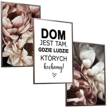 ZESTAW 50x40 RAMKA PLAKAT OBRAZ BOHO KWIATY DOM