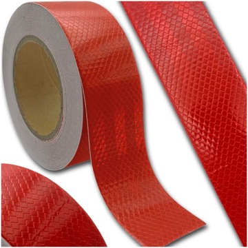 25M TAŚMA ODBLASKOWA SAMOPRZYLEPNA CZERWONA MOCNA