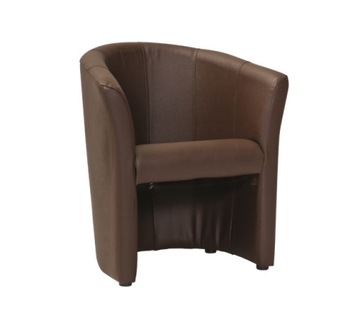 FOTEL TM-1 CIEMNY BRĄZ EKOSKÓRA BIURO SALON