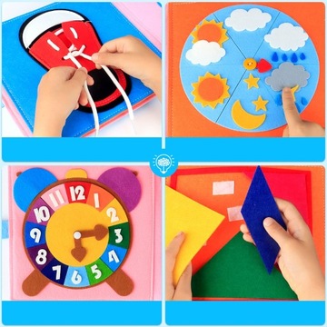 KSIĄŻKA FILCU 3D MONTESSORI ZABAWKA SENSORYCZNA