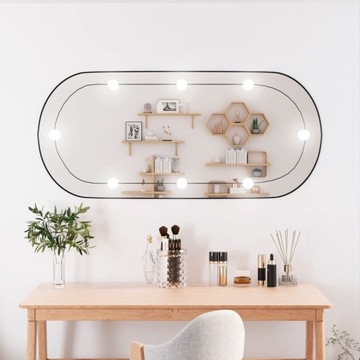 LUSTRO ŚCIENNE Z LED 45X100CM SZKLANE OWALNE