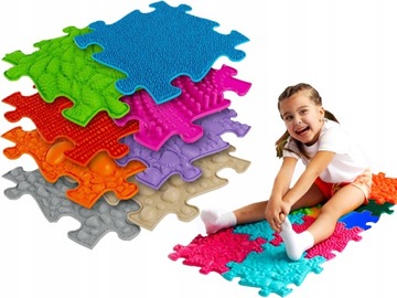 Mata SENSORYCZNA PUZZLE 8 szt Ortopedyczna ZESTAW PUZZLI ORTO MUFFIK