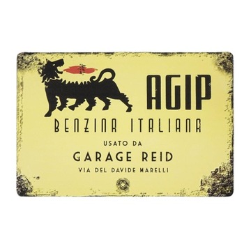 Plakat Tabliczka ozdobna metalowa retro AGIP 2
