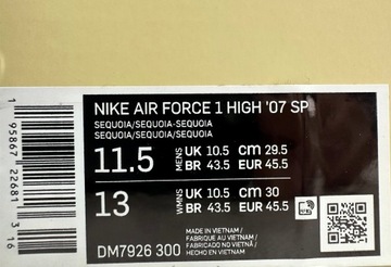 Buty Nike x Billie Eilish Air Force 1 High '07 r. 45,5