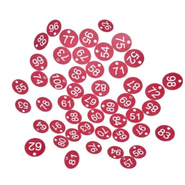 100 sztuk plastikowych numerowanych przywieszek do