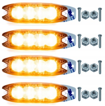 STROBOSKOP LAMPA OSTRZEGAWCZA LED 12W 12-24V 4 szt