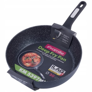 patelnia GŁĘBOKA WOK MARMUROWA INDUKCJA 30cm GRUBA